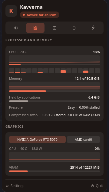 The Ember theme, dark